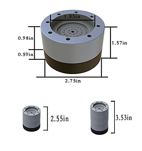 Shock and Noise Cancelling Washing Machine Support, Anti Vibration Pads with Tank Tread Grip, Washer and Dryer Pedestals Fit All Machines, 4 Pads - Thumbnail 2