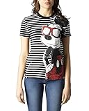 Camiseta rayas Mickey Mouse Desigual TS_Mickey Vida Chula Camiseta, Black, L De Las Mujeres