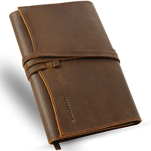 Jack&Chris Leather Bible Cover, Leather Book Cover for Men and Women, Bible Holder Strap Bible Cover Gifts, JC61-8M