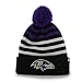 NFL Baltimore Ravens Youth Yipes Cuff Knit with Pom, One Size, Black