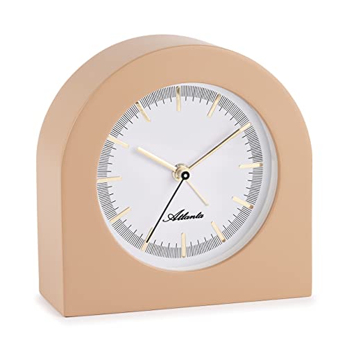 Moderne Tischuhr Wecker mit Alarm MDF-Holzgehäuse Braun Buche - 3105/3