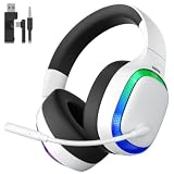 Gvyugke Wireless Gaming Headset for PS5/PS4, PC, Switch, 70H Battery, White