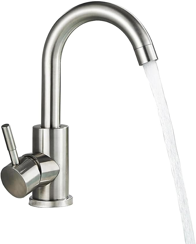 Rubik Wash Basin Mixer Faucet Tap 304 Stainless Steel Single Hole 25cm Height