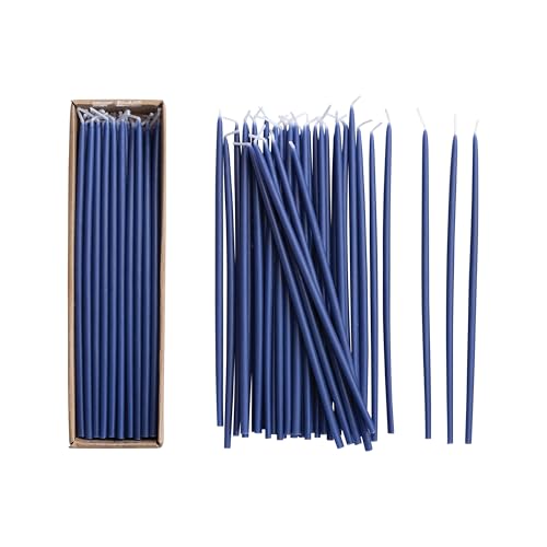Creative Co-Op 36-Piece Unscented Thin Taper Candles in Box, Navy Color