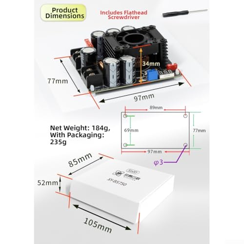 Convertidor de audio digital a analógico modulo XY-BS750 boost board 900W 3