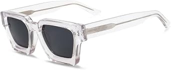 MUTYNE Square Vintage Acetate Polarized Sun Glasses Large Frame Wide Leg Sunglasses for Men Women Eyewear Uv400