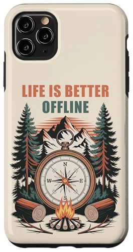Life is Better Offline ? Camping & Hiking Outdoors Nature �X�}�z�P�[�X iPhone 11 Pro Max �p