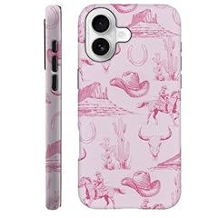 Vintage Pink Cowboy Hat Horses Cacti