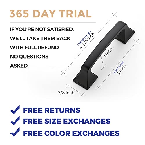 Ravinte 30 Pack Solid 3" Square Foot Cabinet Arch Pull Kitchen Cabinet Handles Matte Black Cabinet Pulls Black Drawer Pulls Kitchen Cabinet Hardware Kitchen Handles For Cabinets Cupboard Handles #TOP2