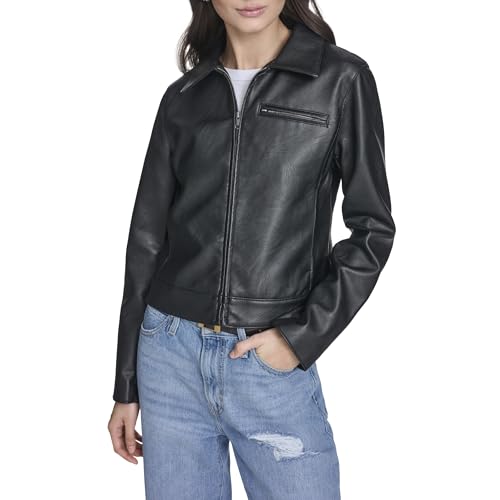 Levi's Women's Faux Leather Laydown Collar Jacket Black X-Small