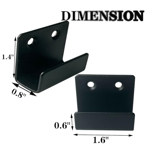 Image of 12 Pcs Wall Mount Hanger Bracket, Mirror Hanger Brackets, Wall Hanger for Mirrors, Picture Frame, Tile, Ceramic, Wall Display (Large Size, Black)