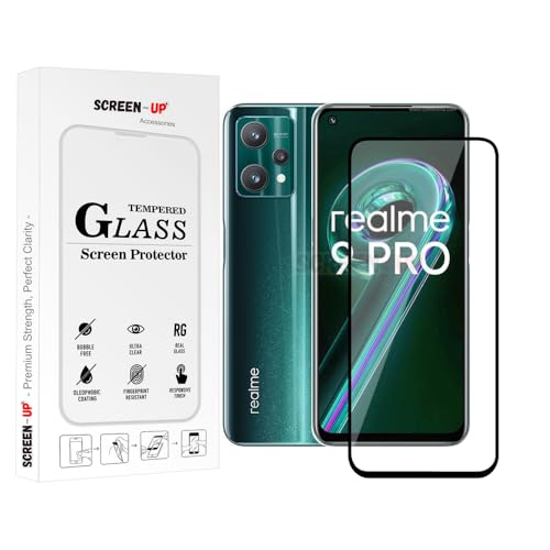 Image of ScreenUp Tempered Glass For REALME 9 PRO - Ultra Clear, 9H Scratch Resistant, Full Coverage, Easy Install Screen Protector