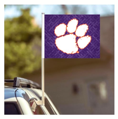 Clemson Car Flag Purple Double Sided Vehicle Official Clemson Tigers