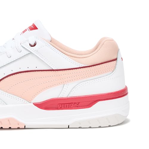 PUMA Women's Rebound Retro Shoes, White-Rose Quartz-Feather Gray, 5.54