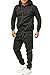 Violento Jogginganzug Herren Uni Colour Design 586 | Jogginghose und Reißverschlussjacke aus Baumwolle | Kapuze und Rippstrickbündchen (XL, Anthrazit)