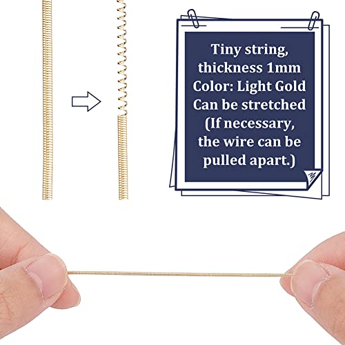 BENECREAT 1mm French Bullion Wire Gold Spiral Copper Wire with Storage Box for Embroidery Beading and Clothes Decoration