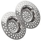 Engelbach Abflusssieb mit Universeller Passform - 2er Set - Ideal als Haarsieb Dusche, Sieb für Spülbecken und Haarfänger - Ø 7,2 cm Waschbecken Sieb aus Edelstahl