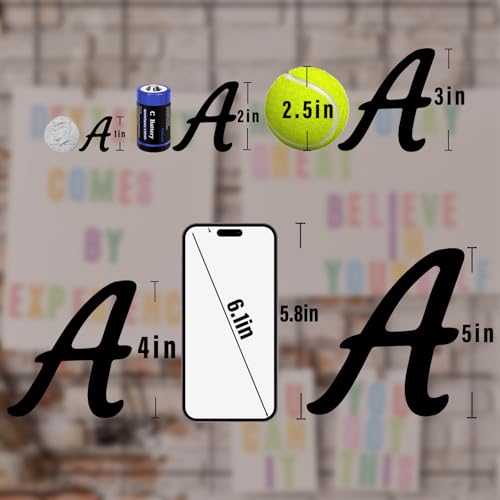Image of 730 Pieces 10 Sheets Letter Stickers,Self Adhesive Waterproof Mailbox Numbers Stickers,Alphabet Decals for DIY,Bulletin Board,Window,Door,Sign,Bike,Car,Laptop,Scrapbook (Black, 1 Inch)