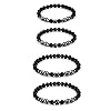 Emibele Bracelets de Cheville Magnétiques, 4PCS Chaînes de Cheville en Perles d'Hématite, Bijoux Accessoires Élastiques Personnalisé Minimaliste, Bracelet Rond pour Femmes Filles, Coloré #1