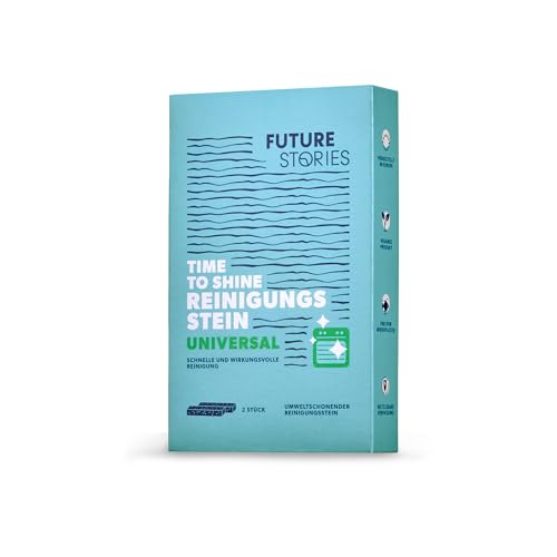 Future Stories Pietra detergente universale, 2 pezzi in vetro riciclato – per forno, barbecue, superfici solide, senza sostanze chimiche