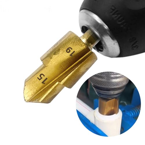 Broca escalonada para tubería PPR de 15–19 mm, con vástago hexagonal de 1/4 pulgada, para expansión y apertura de orificios miniatura 3
