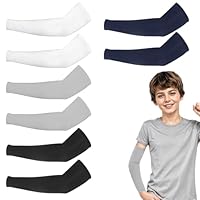 Ouligay 4 Paar Kinder Arm Sleeve UV Sonnenschutz Ärmel Ärmlinge Uv Schutz Armstulpen Sommer UPF 50+ Armsleeve Kühlung Armlinge für Mädchen Jungen Volleyball Basketball Fußball Golf