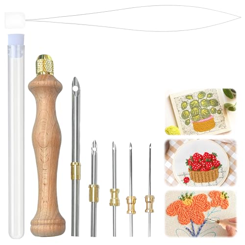 Kreatives Punch Needle Set mit fester Punch Needle in drei Größen komplettem Punch Needle Set Anfänger und präzisem Stickstift Set Punch-Nadel für vielseitige Stanznadel Set Projekte