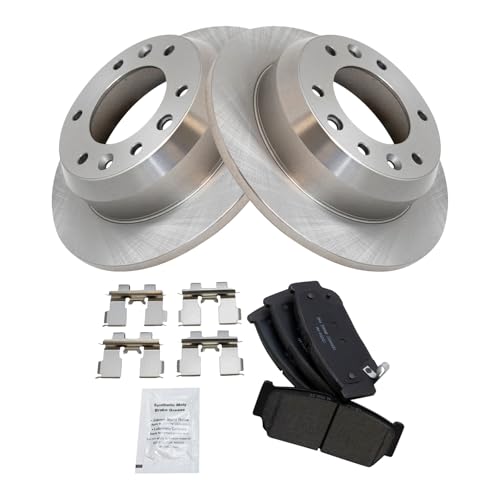 Image of TRQ Rear Brake Pad and Rotor Set Ceramic Compatible with 2007 Hyundai Entourage 2006 Kia Sedona