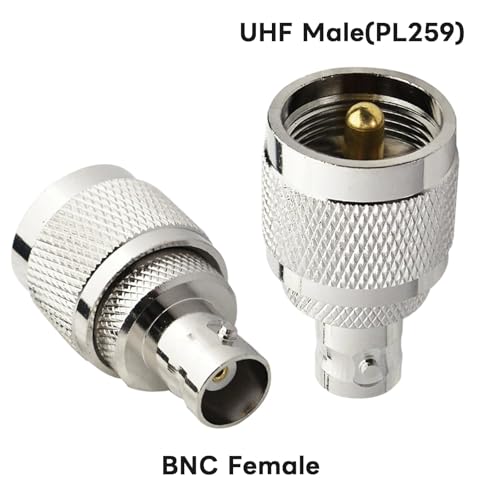 Conector coaxial UHF Macho a BNC Hembra pack x2 miniatura 2