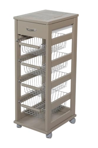 MA MAISON Carrello Salvaspazio da Cucina in Faggio - Portafrutta,