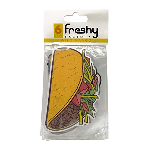 Taco Car Air Freshener By Freshy Factory - Mango Scent (6 Pack) #TOP2