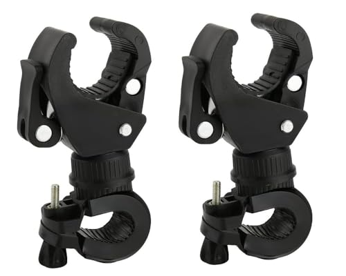 2 Stück Fahrrad Taschenlampe Halterung, 360 Grad Rotierenden Fahrradlicht Halterung, Universelle Lenker Clip für Mountainbike und Fahrrad-LED-Lichthalterung, Action Kamera, GPS