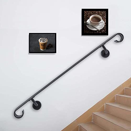 Wall Handrail Wrought Iron Stair Handrail Wall Mount Handrail Fit 4-5 Steps For Indoor Or Outdoor Stairs #TOP5
