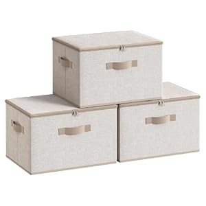 SONGMICS Set of 3 Storage Bins with Zipper Lids, 31 Quart Storage Boxes