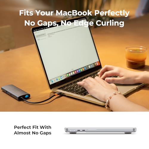 Image of EooCoo Compatible with MacBook Air 13 inch Case M4 M3 M2 2025 2024 2022 Mac Book Air 13.6 inch Transparent Hard Shell Clear Ultra-thin Cover for A3240 A3113 A2681 - Starlight