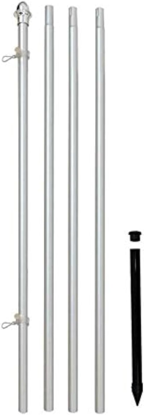 Flags Importer 13ft Aluminum (Silver) Outdoor Pole with Ground Spike