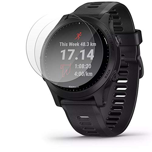 Lebama Schutzglas für Garmin Forerunner 945 Schutzfolie Zubehör Displayschutzfolie Displayschutz Premium Klar 9H Displayfolie - 2 x Display Glas Folie für Garmin Forerunner 945 Cover