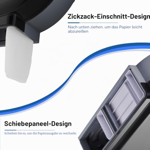 Pollock Toilettenpapierspender Doppelrollen Set, Extra Große Kapazität, Bohrfreie Installation, Jumbo-Toilettenpapierhalter, Doppelrollenspender für Büro, Kommerziell, öffentliche Plätze, Schwarz