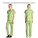 Dagacci Medical Uniform Women's Scrubs Set Stretch Contrast Pocket Apple Green M