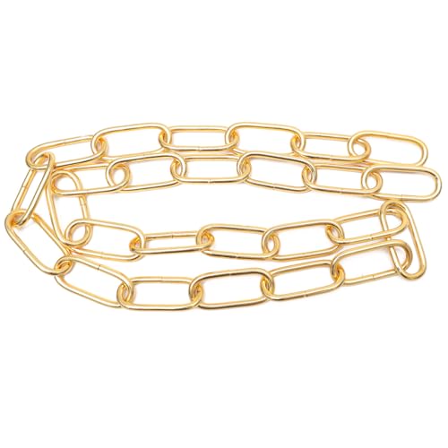 Genérico Cadena de Eslabones de Hierro de 4 MM de Grosor y 1 Metro de Longitud Dorada Resistente hasta 20 Kg para Lámparas y Accesorios de Iluminación Techo Adecuado para Colgar