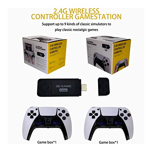 Actualia M8 Pro Video Game Console Built in 20000+Games, High-Definition 4K Retro Game TV Game Sticks with Dual 2.4G Wireless Controllers, Two Player Childrens Gift (64G) - Thumbnail 2