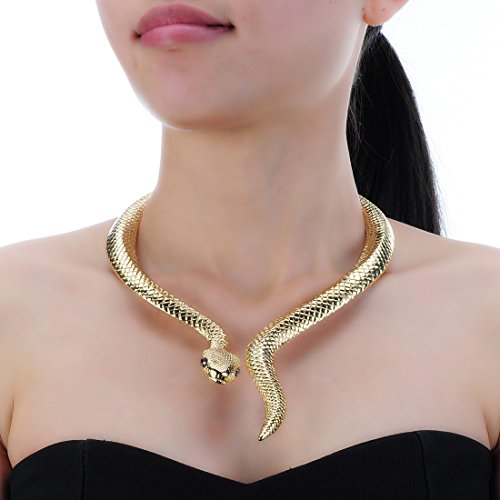 Fashion Silver/Gold/Rose Gold Adjustable Snake/Crocodile Alligator/Scorpion Chain Choker Collar Statement Bib Necklace/Jewelry Set For Women/Men/Teens Christmas Gift #TOP1