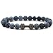 ZGRJIUERYI Steinarmband,Naturstein Perlen Armband, Schwarz Verwitterte Achat Naturstein Armband Herren Schwarz Hantel Elastisches Armband Armband, Personalisierte Kleidung Accessoires Schmuck