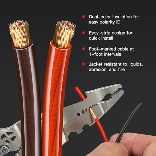 Câble alimentation batterie auto 8 AWG CCA pour générateur et audio - 2