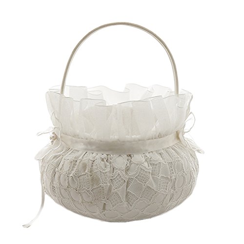 Flower Girl Basket Wedding Collection Traditional Ivory (Model 01-03)