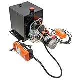 wruoiweods Hydraulic Power Unit Hydraulic Pump 8 Quart, Dump Trailer Hydraulic Pump DC 12V Steel Reservoir for Dump Trailer Car Lifting Platforms & Industrial (Single Acting+Double Remote)