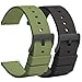 TStrap Montre Bracelets Silicone 20mm - Bracelet de Montre à Dégagement Rapide Caoutchouc Noir Vert Hommes Femmes Sport - Bracelets de Montres étanche pour Smartwatch Boucle Noir - 18mm 22mm