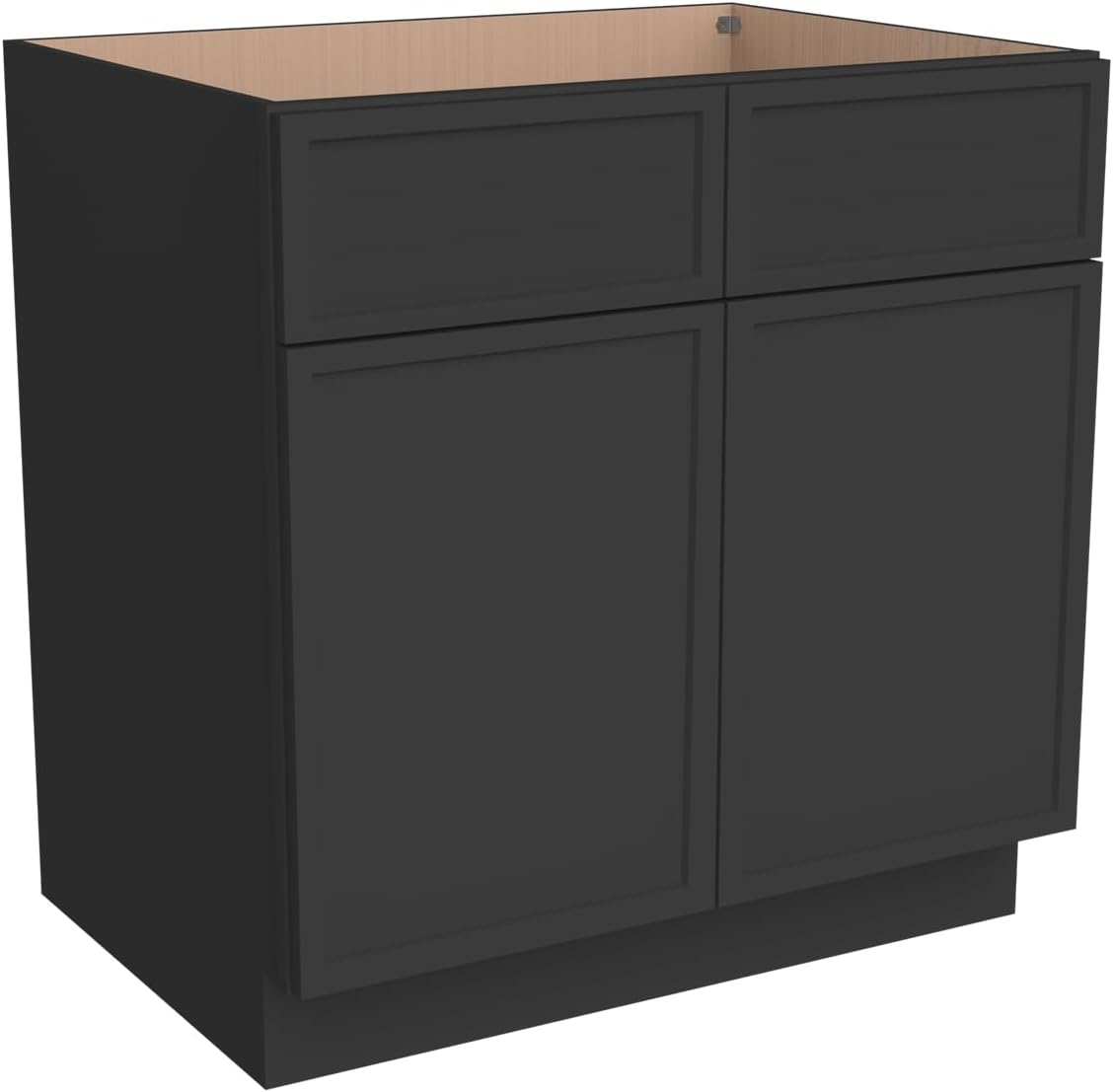 Sink Base Cabinet RTA, Solid Wood Frame 34.5" Height Bath Vanity with Soft Close Doors, 2 Doors 2 False Drawers for Kitchen Bathroom Office (NT-Charcoal Black, 36" Width x 24" Depth x34-1/2" Height)