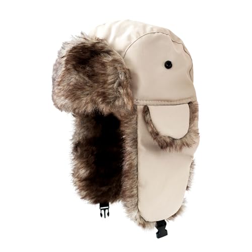 Image of ONWAY Trapper Hat Winter Hats for Women Men with Faux Fur Ear Flaps