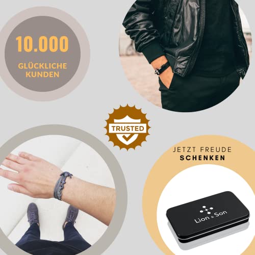 Lion & Son Bracciale da uomo a croce con ciondolo